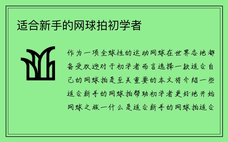 适合新手的网球拍初学者